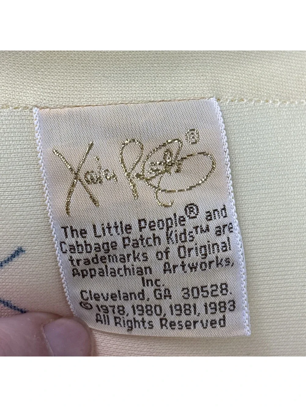 Soft Sculpture Cabbage Patch Kid Little People Signed Xavier Roberts w/ Name Tag